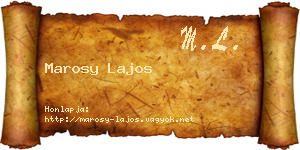 Marosy Lajos névjegykártya